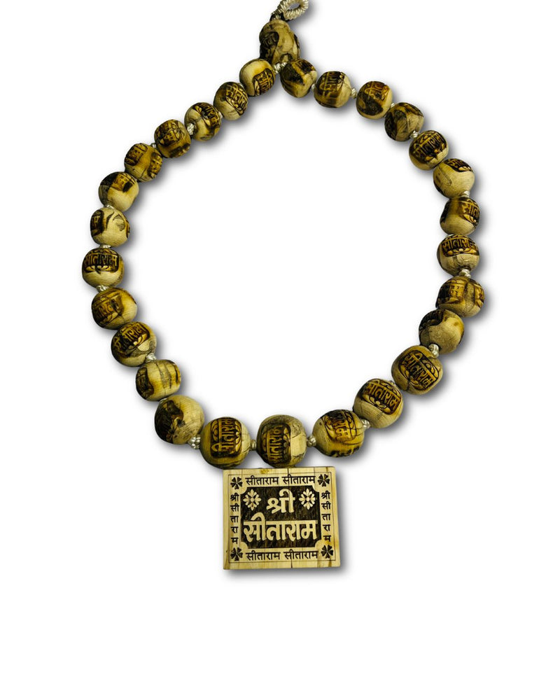 Big Beads Tulsi Mala made from natural Tulsi wood with large beads and a traditional design for devotional wear and spiritual practice.