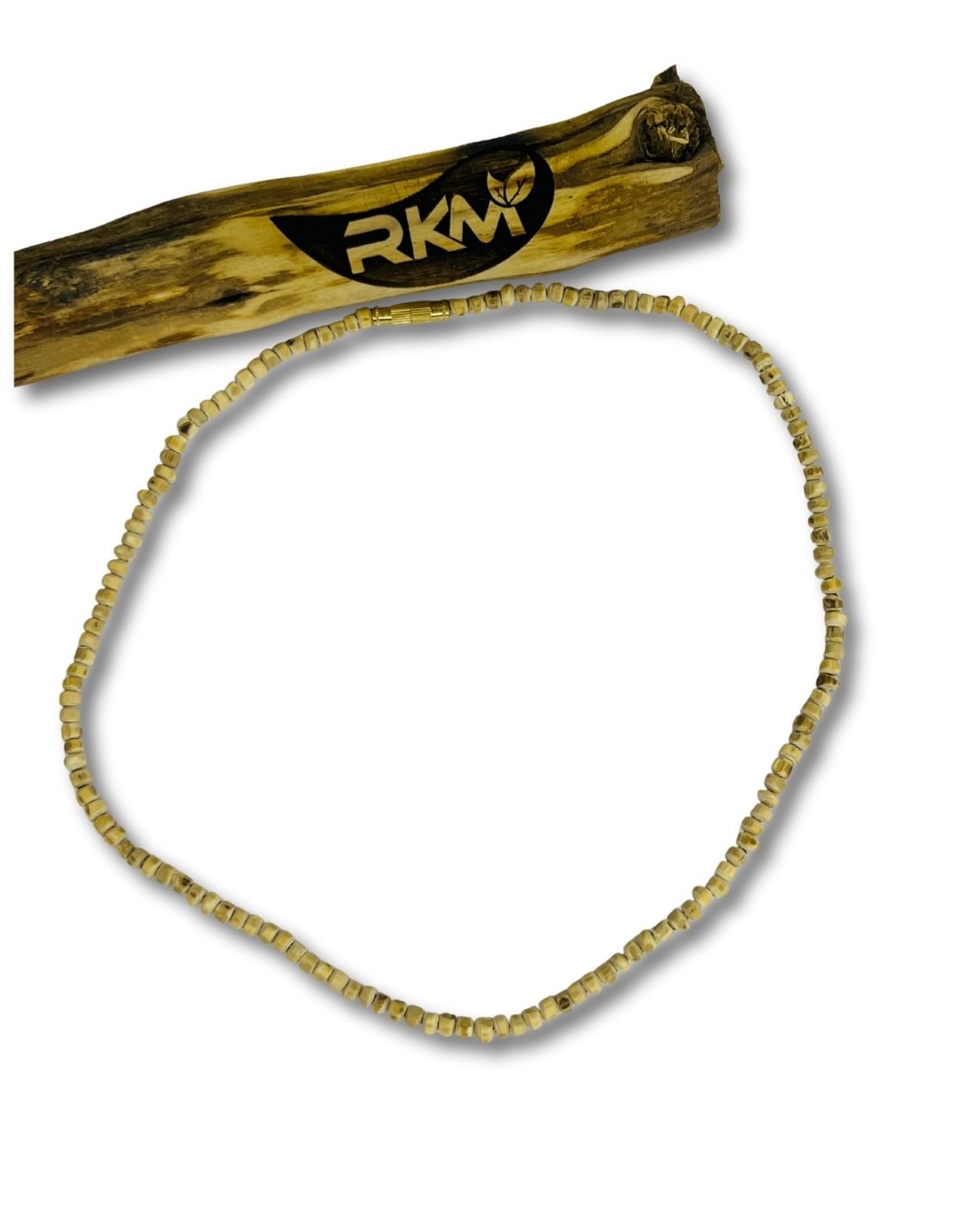Authentic Original 1 Round Tulsi Mala featuring smooth sacred Tulsi wood beads arranged in a single round necklace.