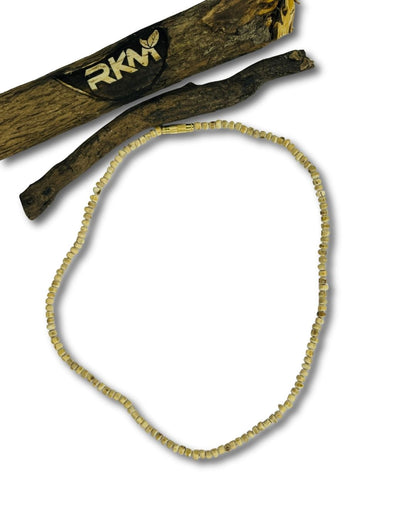 Close-up of a 1 Round Original Tulsi Mala made from natural Tulsi wood beads for everyday devotional wear.