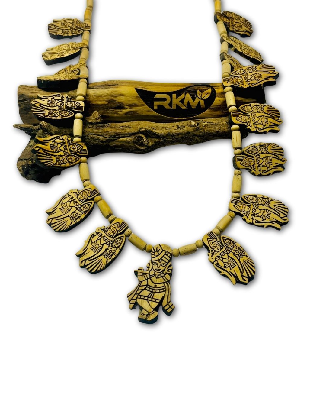 16 Patta Jugal Tulsi Mala crafted from natural Tulsi wood for daily devotional wear, mantra chanting, and spiritual practice.
