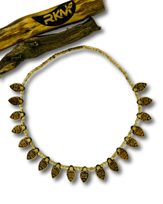 16 Patta Tulsi Mala Radha Name Original Tulsi Beads Devotional Design