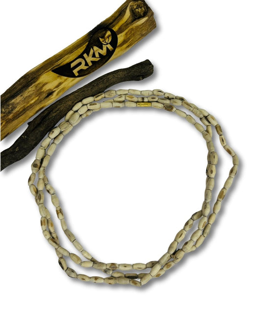 3 Round Mridang Tulsi Mala crafted from natural Tulsi wood for daily devotional wear, meditation, and spiritual .