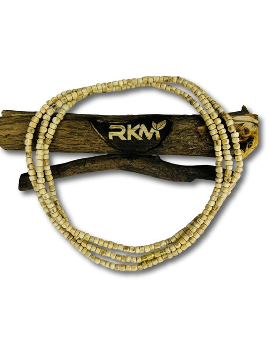 3 Round Tulsi Kanthi Mala | The 3 round kanthi mala is a handcrafted spiritual neck mala made from natural Tulsi wood.