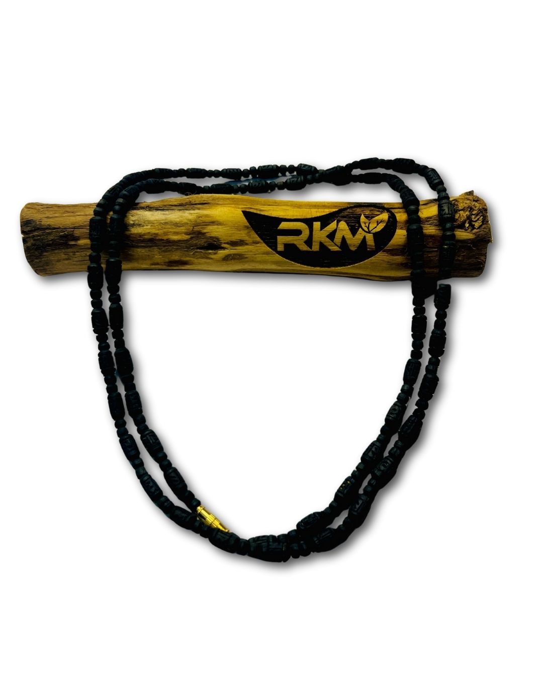 Close-up image of Black Tulsi Mala showing smooth natural Tulsi wood beads with traditional craftsmanship.