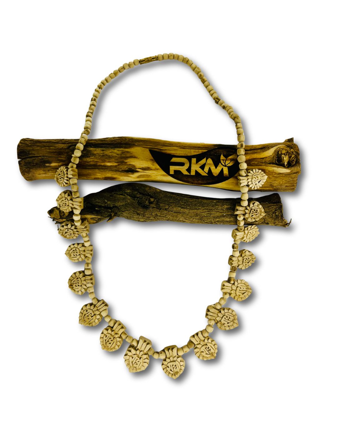 Hand Made 16 Patta Tulsi Mala crafted from natural Tulsi wood for daily devotional wear, prayers, and spiritual practice.